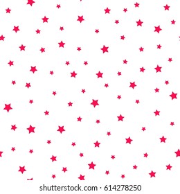 Pink Star seamless pattern.