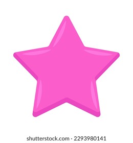 Pink Star Sign Emoji Icon Illustration. Girls Power Vector Symbol Emoticon Design Clip Art Sign Comic Style.