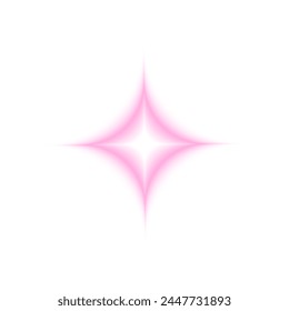 Pink star sparkle shape in soft blurry style isolated on white background. Trendy y2k sticker with trendy gradient aura effect. Bling, twinkle or firework icon. Vector illustration.