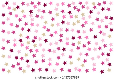 Pink star vector on white background. Abstract pastel colorful wallpaper texture for web design or banner social media advertising. lovely sweet holiday concept.