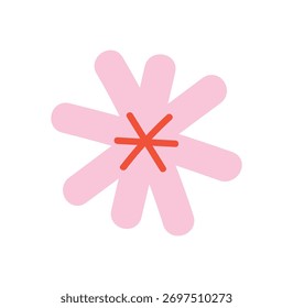 Vector rosa de asterisco de estelada, marca mínima juguetona: se usa en rótulos festivos, tarjetas y publicaciones sociales para promociones de Navidades.