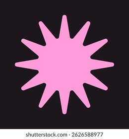 Pink starburst retro sticker template