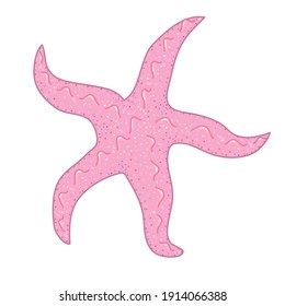 pink starfish crawling along the bottom of the ocean