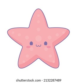 pink starfish design over white