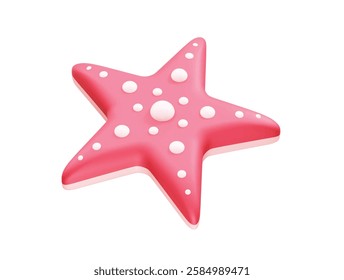 Pink Starfish Illustration icon 3d render