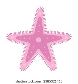 pink starfish sea life illustration isolated