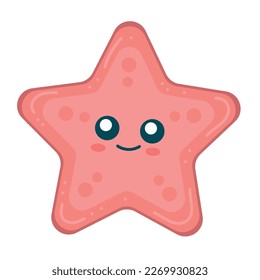 pink starfish sealife animal icon