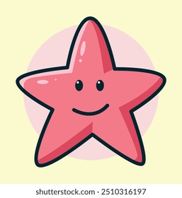 Pink starfish under sea animal illustration