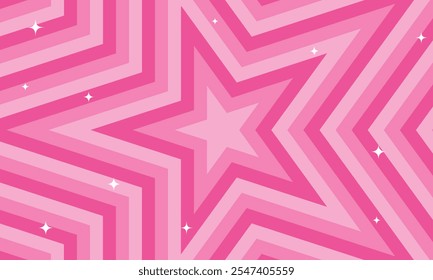 Fondo de estrellas rosadas con destellos