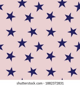 Pink Stars brush stroke seamless pattern background for fashion textiles, graphics