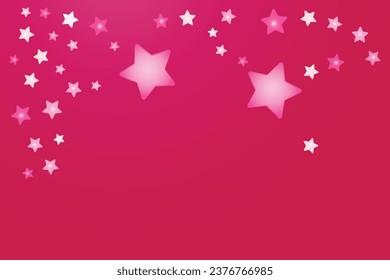 Pink stars like confetti falling from top to bottom Free space design text Tender romantic background Wedding birthday Winter holidays Magenta mood Greeting card Invitation Banner Birthday baby party 