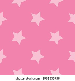 estrellas rosas en un fondo rosado. ilustración sin fisuras vectoriales. imprimir en papel o ropa