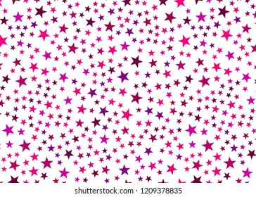 Pink stars on white background. Festive, luxury or network graphic design concept. Vector illustration