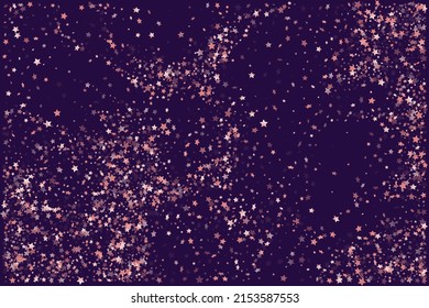 Pink stars over dark blue background. Vector birthday card backdrop design.