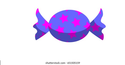 Pink stars pattern and blue indigo candy vector
