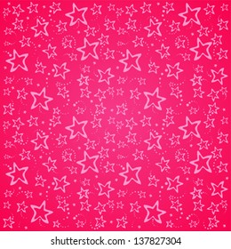 Pink stars seamless pattern background. Vector Illustration