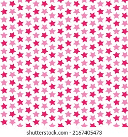 Estrellas rosadas Patrón sin foco sobre fondo blanco, ilustración vectorial. Patrón de estrellas rosadas de moda Cuto ilustración vectorial. Ideal para imprimir, papel pintado, tela, moda, web o papel envuelto.
