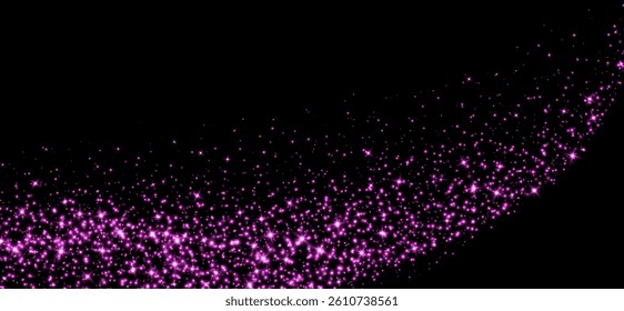 Pink stars and sparkles, magic star dust background, light effect with flares.
