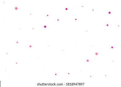 Pink Stars Wallpaper. Coral Confetti Holiday. Salmon Falling Greeting. Celebration Poster. Rose Glitter Festive. Sparkling Poster. Texture Space. Universe Wallpaper.