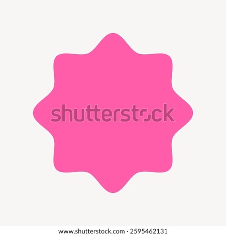 Pink star-shaped design with smooth edges. Star shape in pink, ideal for creative projects. Pink star, perfect for graphic design and art. Star design in pink. Shape element vector.