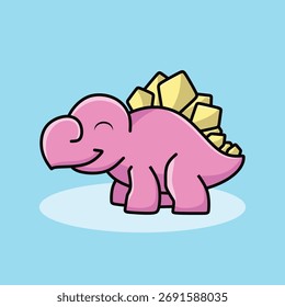 Pink Stegosaurus Vector Illustration by eare studio