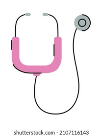 pink stethoscope icon over white