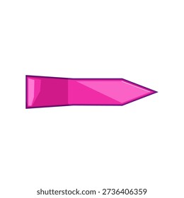 Pink sticky arrow illustration serving as a visual marker or tab, indicating direction, highlighting important information, and symbolizing progress or navigation