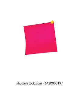 Pink sticky note isolated on white background vector