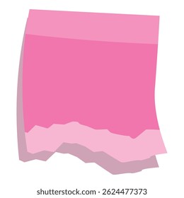Pink sticky note paper reminder with a ripped torn edge