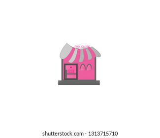 pink store icon logo design