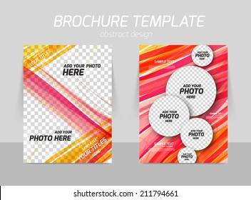 Pink straight line back and front flyer template design