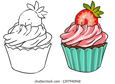 Pink Strawberry cupcake