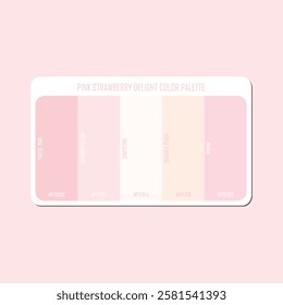 pink strawberry delight color palette vector design template