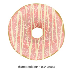 Pink strawberry donuts. vector illustration