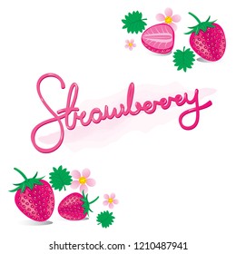 Pink Strawberry Handwriting