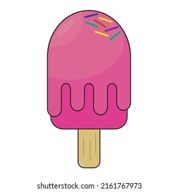 pink strawberry ice cream vector and design template can be editable 