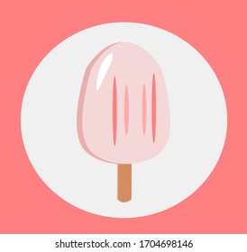Pink Strawberry Icescream  Vector Design
