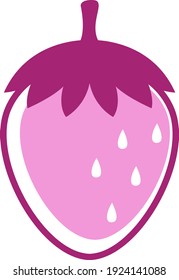 Pink strawberry, illustration, vector on white background.