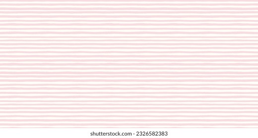 Pink stripe border background. Organic hand drawn horizontal vector striped banner. Design resource.