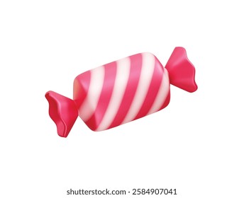 Pink Striped Candy icon illustration 3d.