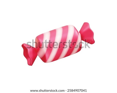 Pink Striped Candy icon illustration 3d.