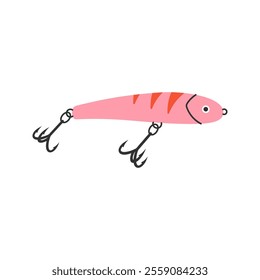 Pink Striped Fishing Lure Illustration