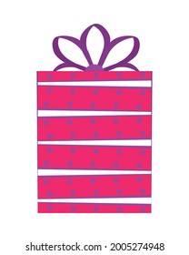 rosafarbene Strickgeschenkbox-Symbol