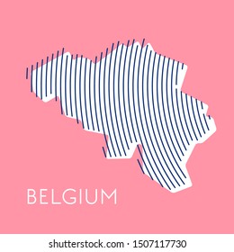 pink striped map of BELGIUM