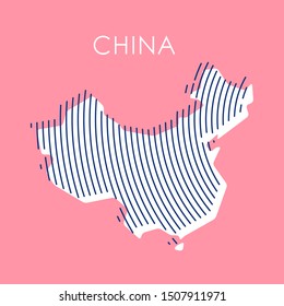 pink striped map of CHINA