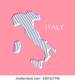 pink striped map of ITALY
