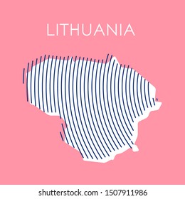 pink striped map of LITHUANIA