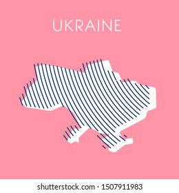 pink striped map of UKRAINE