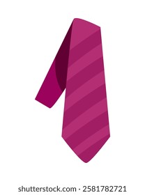 Pink striped necktie for men isolated vector illustration