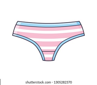 Pink striped panties isolated